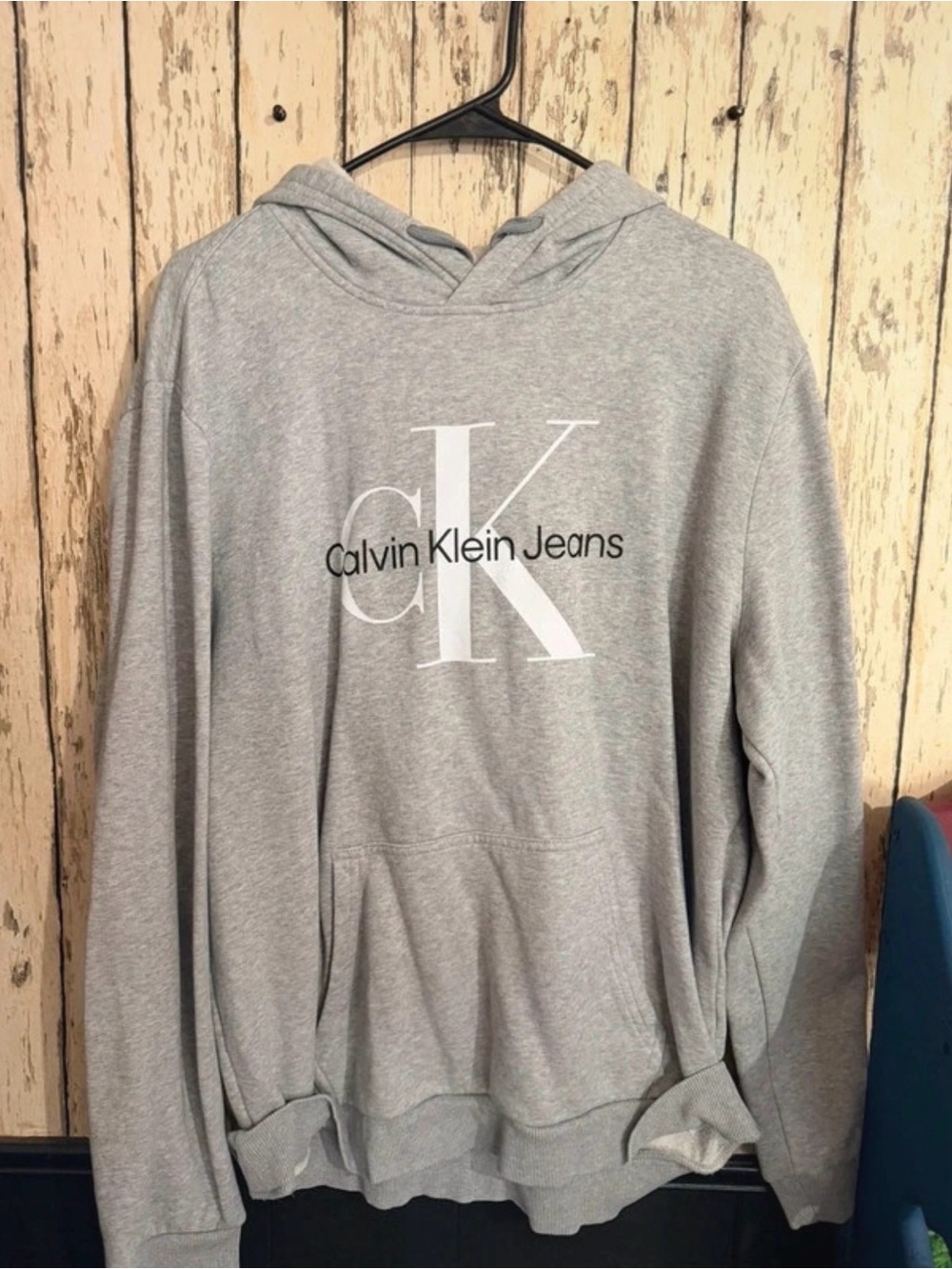 Calvin Klein Jeans Light Gray Crewneck Hoodie with CK Logo